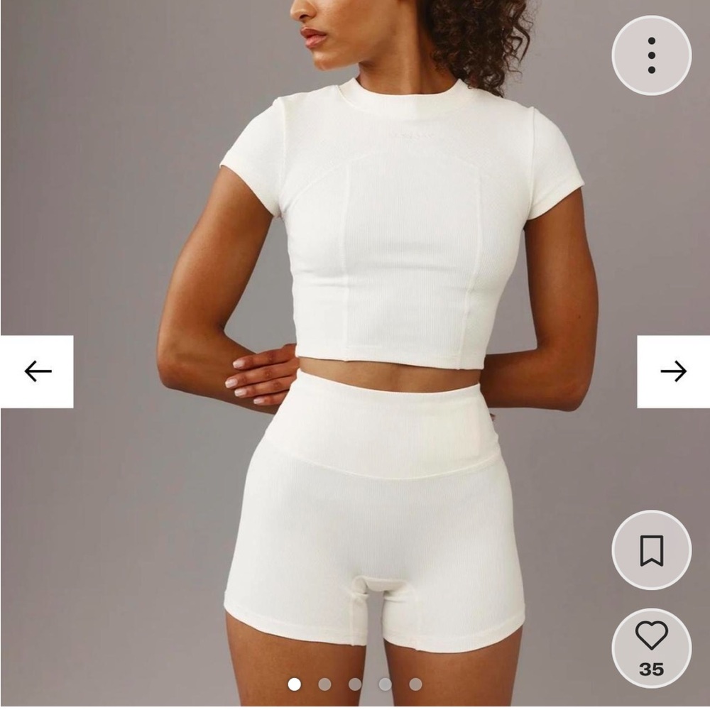 Monday swimwear Joshua tree activewear top in ivory